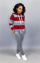 Load image into Gallery viewer, Woman Tracksuit Early Spring Autumn Leopard Pathwork Hoodies Long Sleeve Sweatshirt Sports Outfits Pant Two Pieces Set Women Set