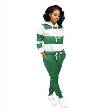 Load image into Gallery viewer, Woman Tracksuit Early Spring Autumn Leopard Pathwork Hoodies Long Sleeve Sweatshirt Sports Outfits Pant Two Pieces Set Women Set