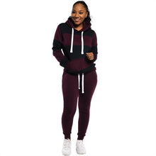 Load image into Gallery viewer, Woman Tracksuit Early Spring Autumn Leopard Pathwork Hoodies Long Sleeve Sweatshirt Sports Outfits Pant Two Pieces Set Women Set