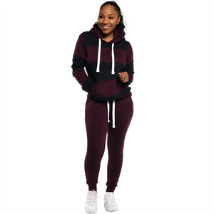 Woman Tracksuit Early Spring Autumn Leopard Pathwork Hoodies Long Sleeve Sweatshirt Sports Outfits Pant Two Pieces Set Women Set